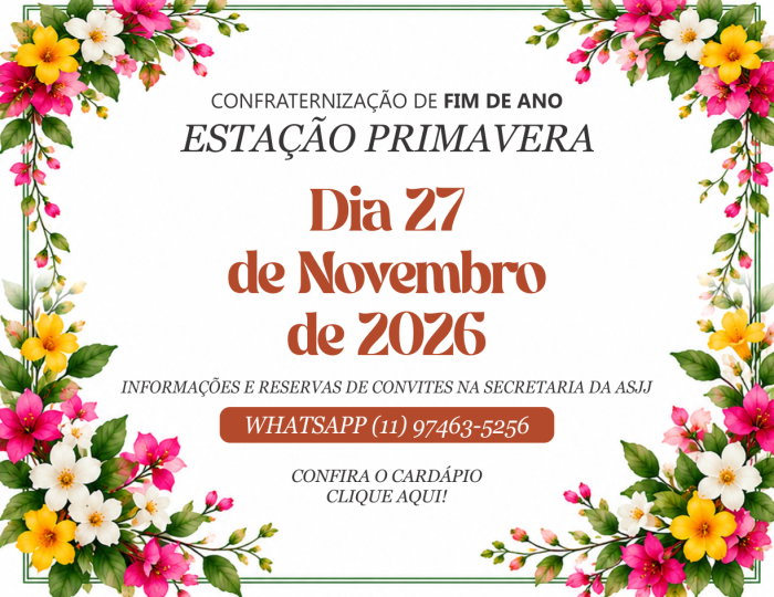 <p>CONFRATERNIZA&Ccedil;&Atilde;O DE FIM DE ANO DA ASJJ</p>